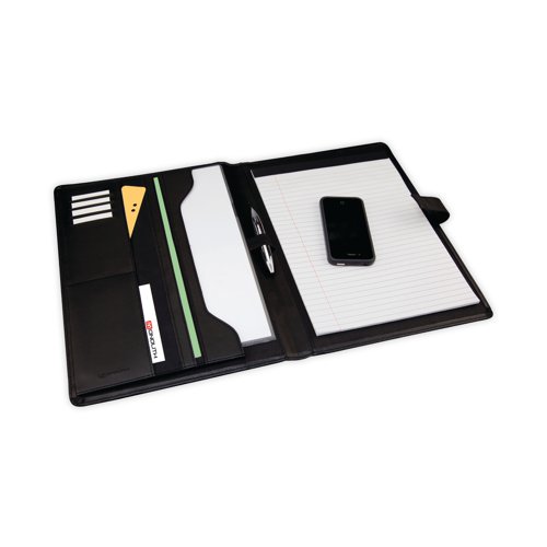 Monolith Leather Look Conference Folder PU with A4 Pad Black 2900 Conference Folders HM29000
