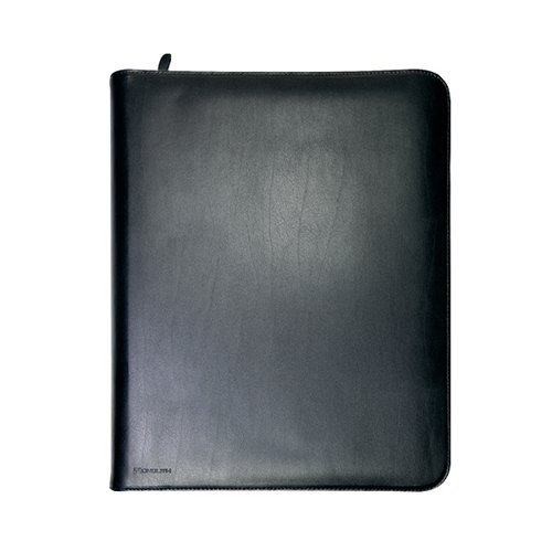 Monolith Zipped Leather Ring Binder w/Internal Pockets A4 Black 2924