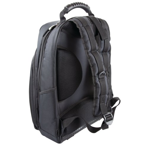 Constructed from exceptionally tough nylon for protection from punctures and scrapes, this Monolith backpack features a large internal compartment with divisions for your files and folders plus a zipped organiser at the front for smaller accessories. The fully padded section for laptops and tablets will keep your electronic devices protected. Measuring W330 x D210 x H450mm and supplied in black, this backpack is suitable for laptops up to 15.6 inches.