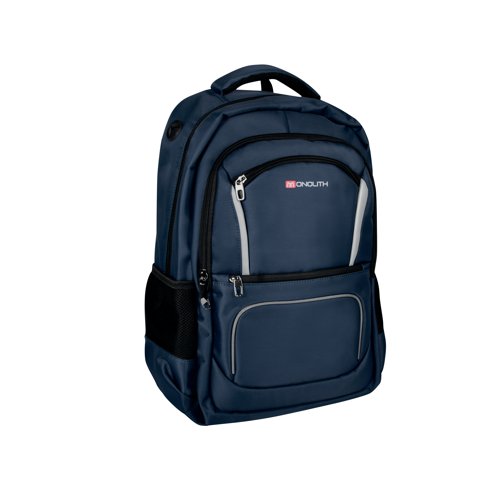Monolith 15.6 Inch Business Commuter Laptop Backpack USB/Headphone Port Navy Blue 9115B