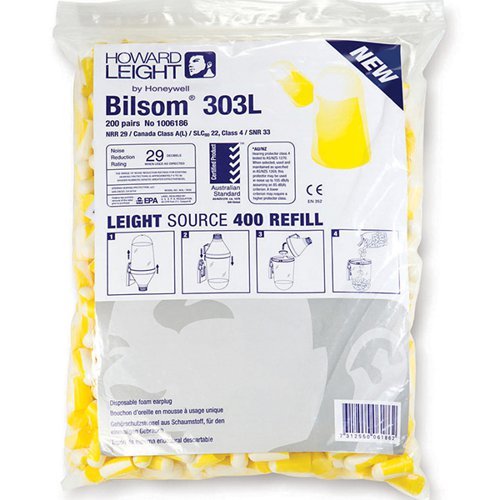 Honeywell 303L Bilsom Foam Earplug (Pack of 200) Yellow