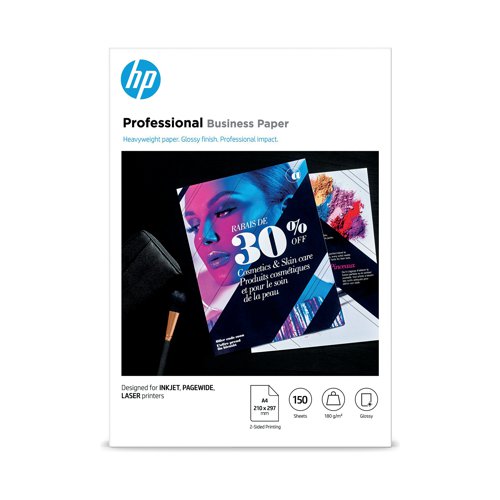 HP Professional Business Paper Glossy 180gsm A4 150 Sheets 3VK91A | HP3VK91A | HP