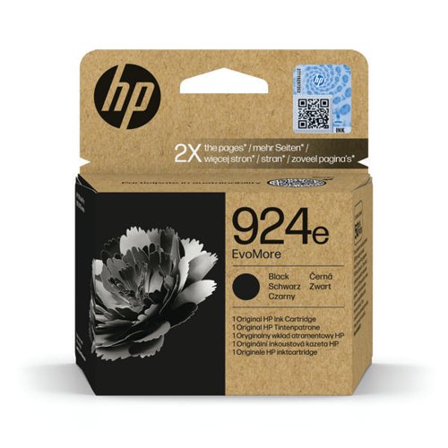HP 924E EvoMore Ink Cartridge High Yield Black 4K0V0NE