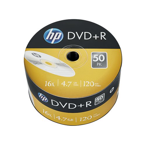 HP DVD+R 16X 4.7GB Wrap (Pack of 50) 69305 CD, DVD & Blu-Ray Disks HP69305