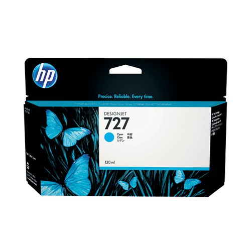 HP 727 DesignJet Ink Cartridge 130ml Cyan B3P19A