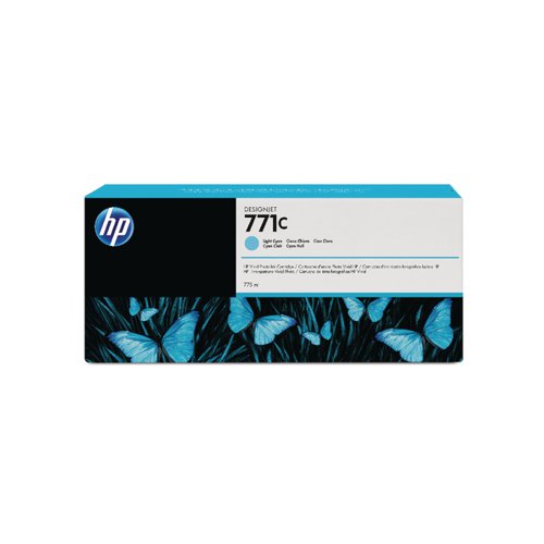 HP 771C Light Cyan Designjet Ink Cartridge (Capacity: 775ml) B6Y12A