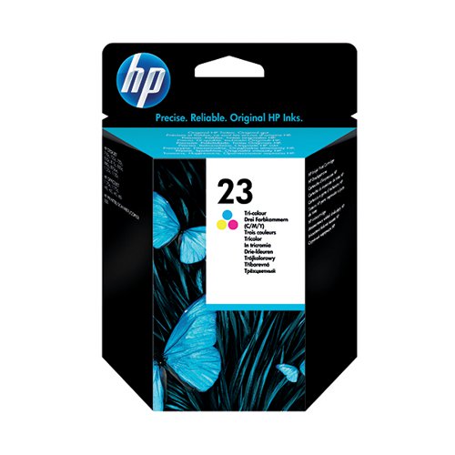 HP 23 Cyan/Magenta/Yellow Inkjet Cartridge (640 page capacity) C1823D