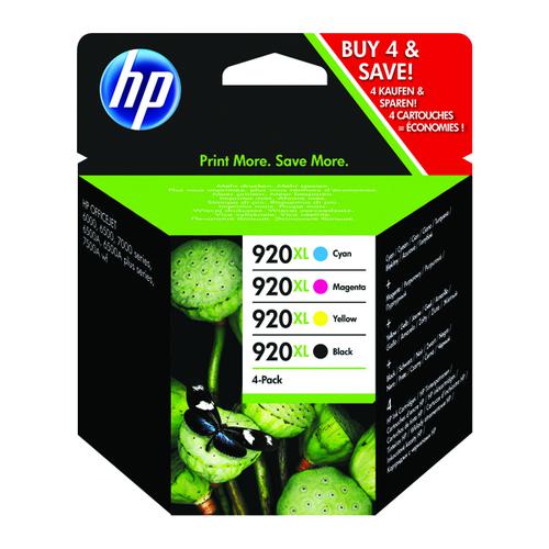 HP 920XL Black /Cyan/Magenta/Yellow High Yield Inkjet Cartridge (Pack of 4) C2N92AE