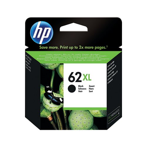 HP 62XL Black Ink Cartridge (High Yield, 600 Page Capacity) C2P05AE