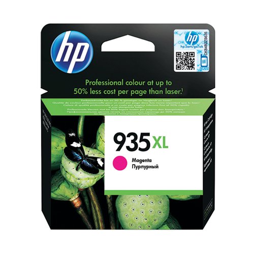 Designed to work with your HP printer, this original HP 935XL cartridge produces professional quality results every time. Providing vivid colour documents that dry fast and are long lasting, this cartridge has a page yield of 825 pages for great value for frequent printing.