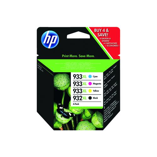 HP 932XL Black /933XL Cyan/Magenta/Yellow High Yield Ink Cartridges (Pack of 4) C2P42AE