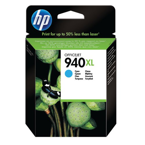 HP 940XL High Yield Cyan Inkjet Print Cartridge C4907AE