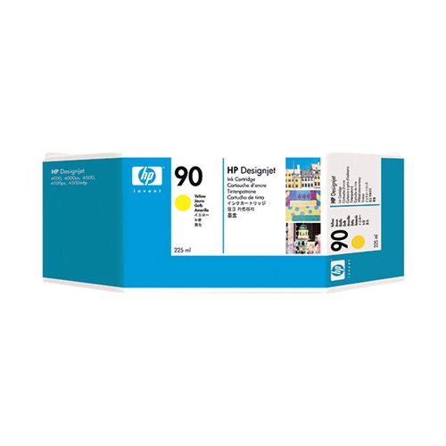 HP 90 Yellow Inkjet Cartridge Standard Yield 225ml C5064A