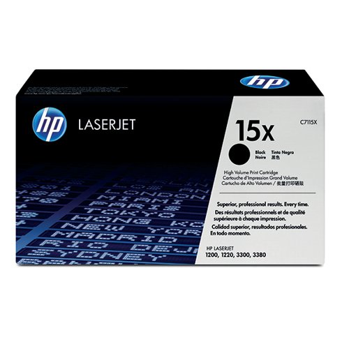 HP 15X LaserJet Toner Cartridge High Yield Black C7115X