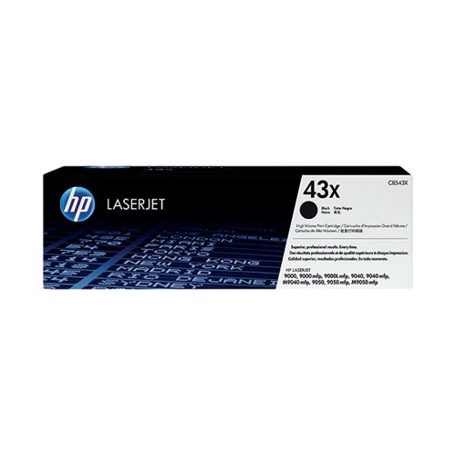 HP 43X Black High Yield Laserjet Toner Cartridge C8543X