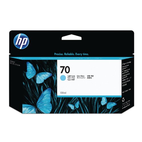 HP 70 Inkjet Cartridge 130ml Light Cyan C9390A