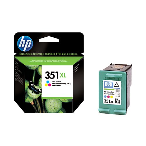 HP 351XL Cyan/Magenta/Yellow High Yield Inkjet Cartridge CB338EE