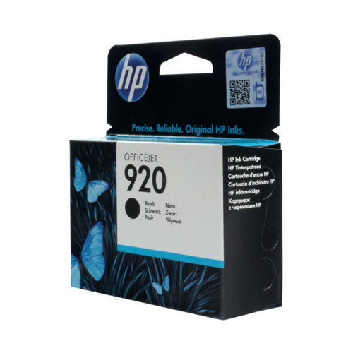 HP 920 Black Ink Cartridge (Standard Yield 10ml Capacity) CD971AE