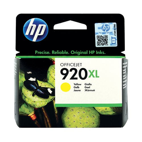 HP 920XL OfficeJet Inkjet Cartridge High Yield Yellow CD974AE
