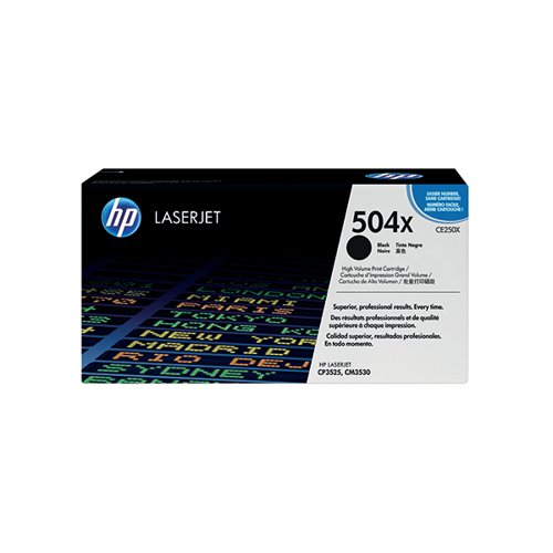 HP 504X Black High Yield Laserjet Toner Cartridge CE250X