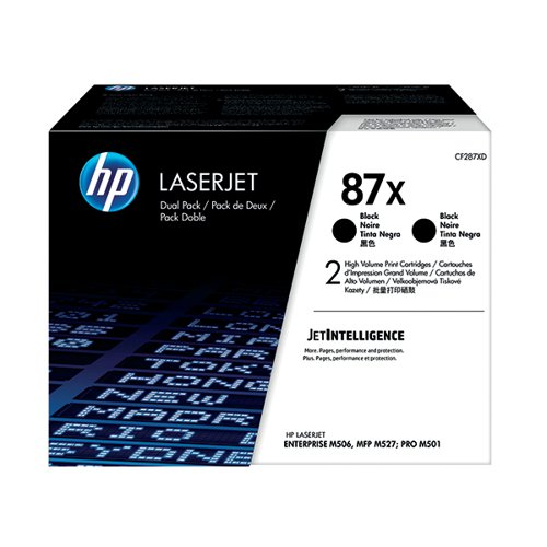 HP 87X High Yield Black Laserjet Toner Cartridge (Pack of 2) CF287XD