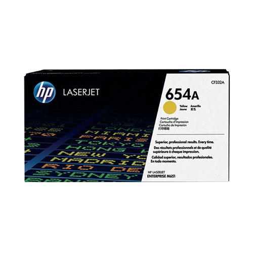 HP 654A Laserjet Toner Cartridge 15K Yellow CF332A