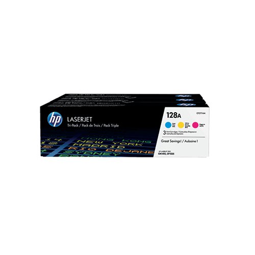 HP 128A Cyan/Magenta/Yellow Laserjet Toner Cartridges (Pack of 3) CF371AM HPCF371AM Buy online at Office 5Star or contact us Tel 01594 810081 for assistance