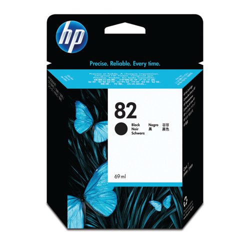 HP 82 High Yield Black Inkjet Cartridge CH565A