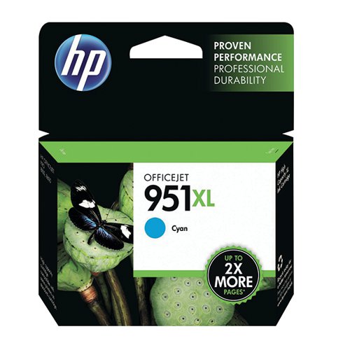 HP 951XL Cyan Officejet Inkjet Cartridge (Capacity: 24ml) CN046AE