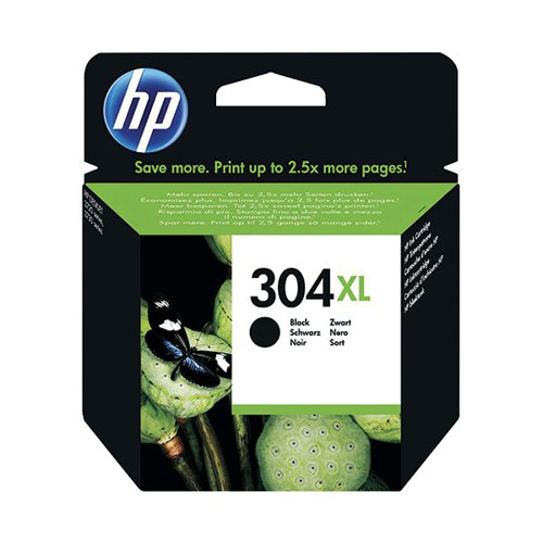 HP 304XL Black Ink Cartridge Page Life 300pp N9K08AE