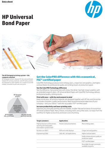 HP Universal Inkjet Bond Paper 914mm x45.7m Q1397A - HP - HPQ1397A - McArdle Computer and Office Supplies