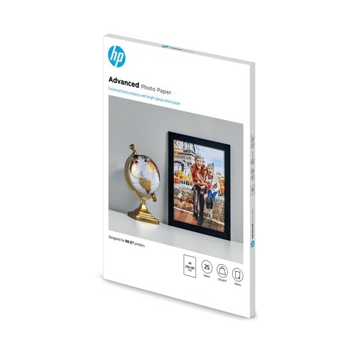 HP A4 White Advanced Glossy Photo Paper 250gsm (Pack of 25) Q5456A HP