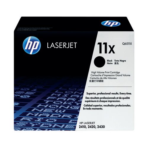 HP 11X Black High Yield Laserjet Toner Cartridge Q6511X