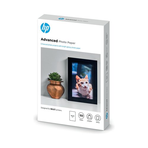 HP Advanced Glossy Photo Paper 250gsm 10x15cm Borderless (Pack of 100) Q8692A Specialist Papers HPQ8692A