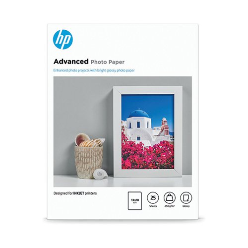 HP White 13x18cm Advanced Glossy Photo Paper (Pack of 25) Q8696A
