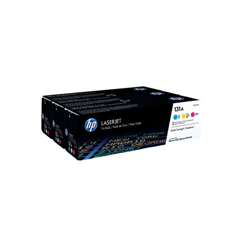 HP 131A Cyan/Magenta/Yellow Laserjet Toner Cartridges (Pack of 3) CF213A
