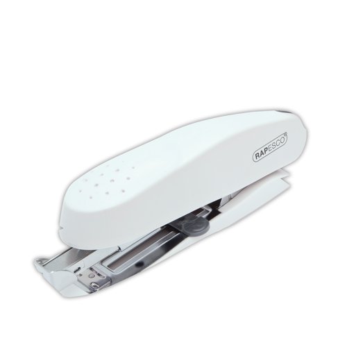 This ECO Spinna Heavy Duty Stapler features an ergonomic design and a stapling capacity of up to 50 sheets of 80gsm paper. The stapler has a handy magazine release key for easy full strip loading and an adjustable paper guide for accuracy. Finished in soft white and manufactured from a high level of recycled content, this stapler is backed by a 25 year guarantee. Uses 26/6-8mm and 24/6-8mm staples.