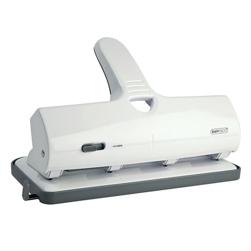 Rapesco ALU 40 Heavy Duty 4 Hole Punch Capacity 40 Sheets White 1324 - Rapesco Office Products Plc - HT02506 - McArdle Computer and Office Supplies