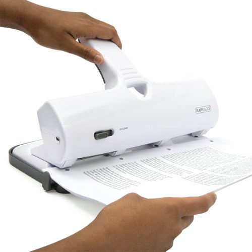 Rapesco ALU 40 Heavy Duty 4 Hole Punch Capacity 40 Sheets White 1324 - Rapesco Office Products Plc - HT02506 - McArdle Computer and Office Supplies