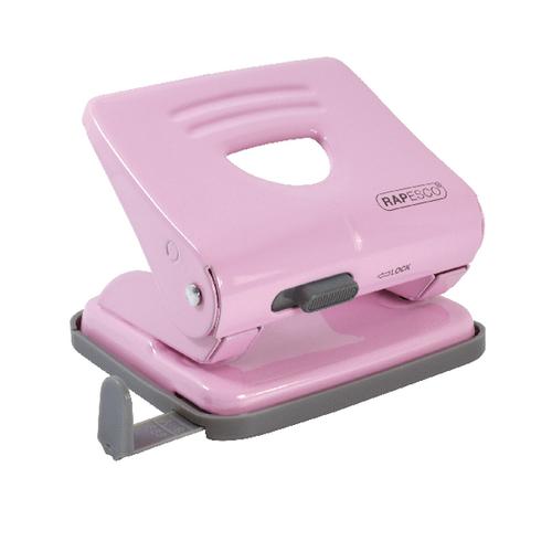 Rapesco 825 2 Hole Metal Punch Capacity 25 Sheets Candy Pink 1358