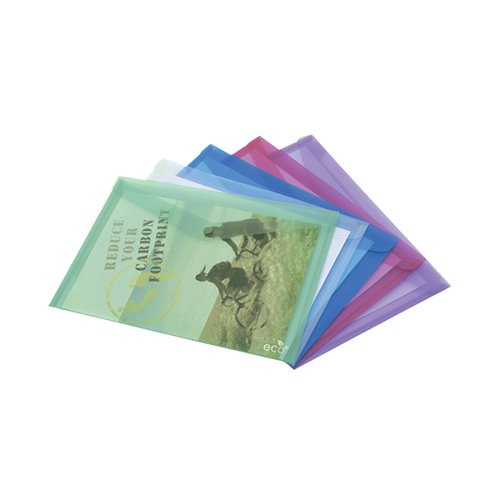 Rapesco Eco Popper Wallet A4 Plus Assorted (Pack of 5) 1039