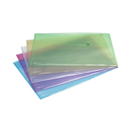 Rapesco Popper Wallet A3 Pastel Assorted (Pack of 5) 0697 HT85051 Buy online at Office 5Star or contact us Tel 01594 810081 for assistance