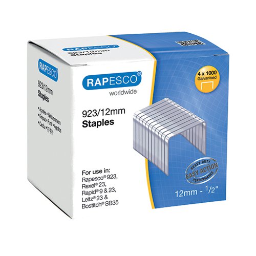 Rapesco Staples 923 Series 12mm Pack of 4000