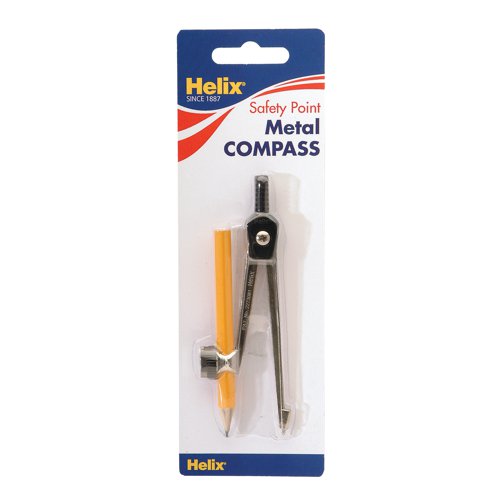 Helix Black/Silver Metal Compass And Pencil (Pack of 10) G05070