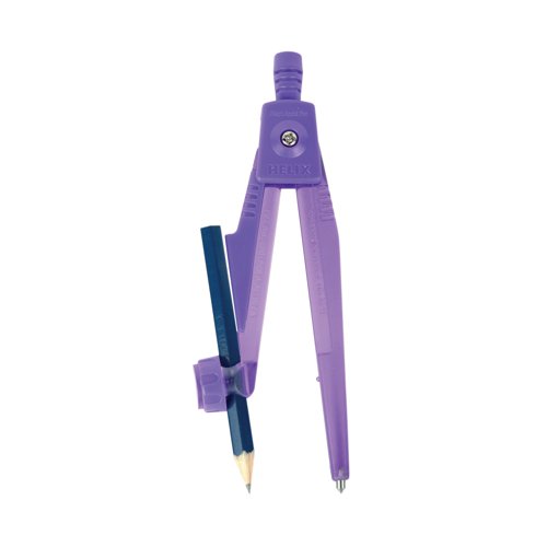 This Helix safety compass is self centring and comes with a unique safety point. The modern design features a large easy grip and a bow top. It comes in a pack of 25 in three assorted colours.