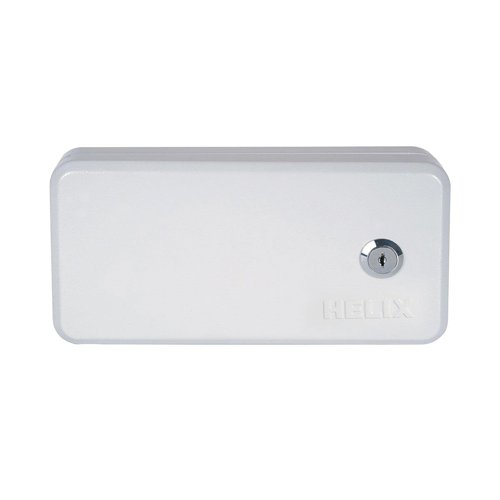 HX32881 | This Helix key cabinet is the ideal choice for keeping shared keys securely locked away in your business or organisation. Made from steel with a grey powder coated finish, the cabinet helps keeps your keys secure behind a cylinder lock supplied with two keys. Inside, there are metal key hanger strips that let you store up to 20 keys. Also supplied with index sheets, a key labelling kit and key fobs to help you organise your keys more efficiently. This key cabinet measures W224 x D46 x H110mm.