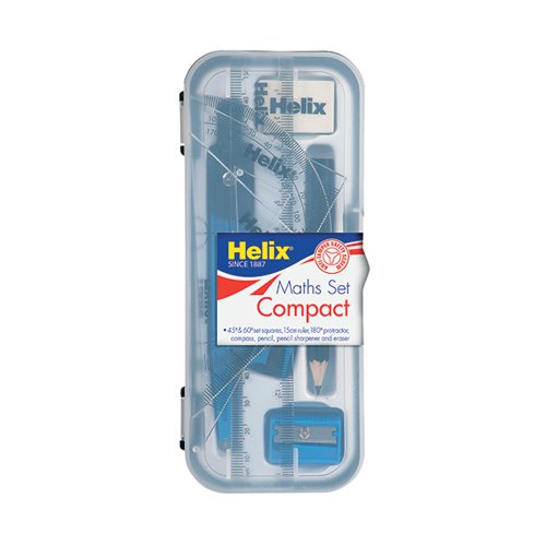 Helix Maths Set Handy Plastic Case (Pack of 12) A54000