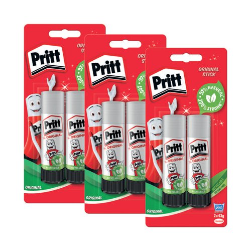 Pritt Stick Glue Stick 43g (Pack of 6) 3For2