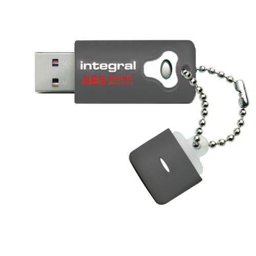 Integral Crypto Encrypted USB 16Gb Flash Drive Grey INFD16GCRYPTO197