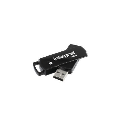 Integral 360 Secure USB3.0 Flash Drive Black 8GB  INFD8GB360SEC3.0